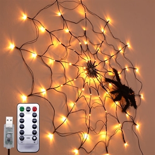 Halloween LED edderkoppespind  - Diameter 1 M